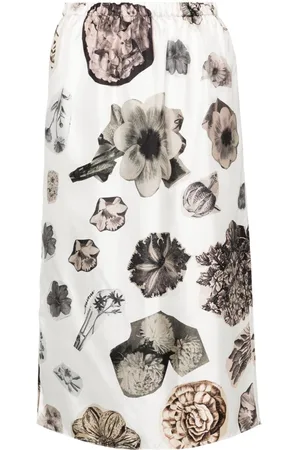 Marni Falda de seda con estampado floral
