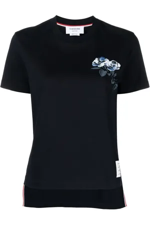 Thom Browne Playera con rosa bordada