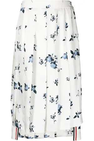Thom Browne Falda de seda plisada