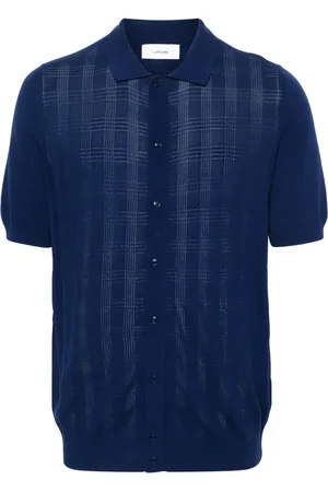 LARDINI Playera tipo polo con motivo de cuadros