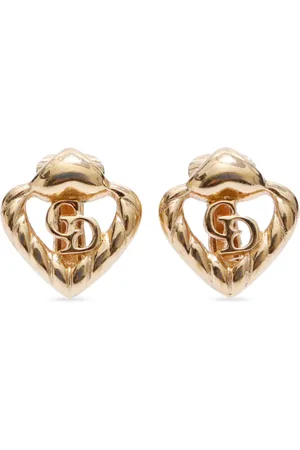 Dior Aretes de clip CD en forma corazón