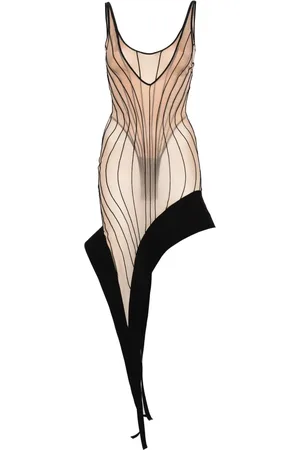 MUGLER Vestido asimétrico a capas