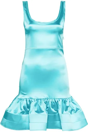 Patou Vestido satinado con detalle de volantes
