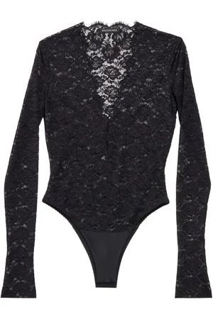 Balenciaga Body de encaje con cuello en V