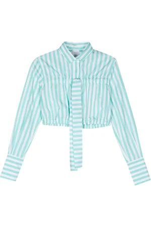Patou Camisa con detalle de moño y motivo de rayas