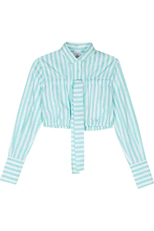 Patou Camisa con detalle de moño y motivo de rayas