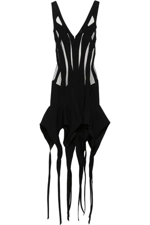 MUGLER Vestido corto con diseño semitraslúcido