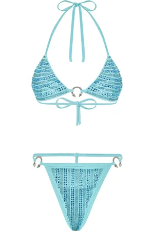Philipp Plein Bikini tipo bandeau con detalles de cristal