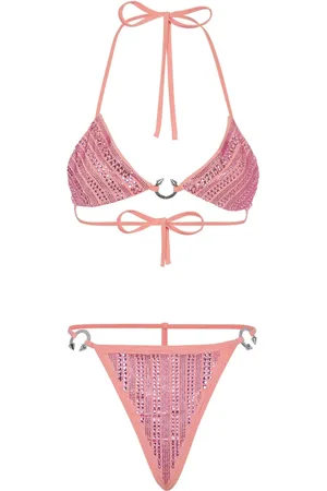 Philipp Plein Bikini tipo bandeau con detalles de cristal