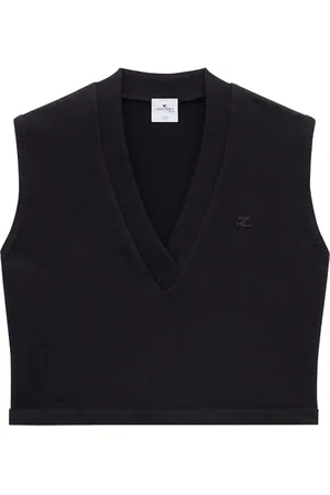 Courrèges Chaleco universitario con aplique del logo