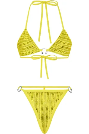 Philipp Plein Bikini tipo bandeau con detalles de cristal