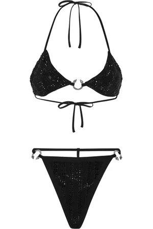 Philipp Plein Bikini tipo bandeau con detalles de cristal