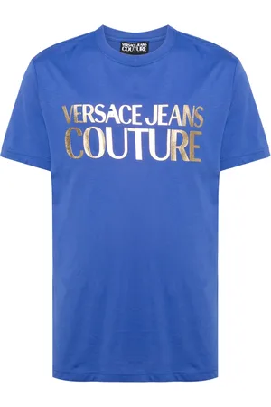 VERSACE Playera con logo metalizado