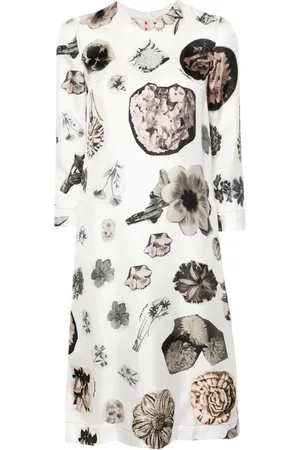 Marni Vestido de seda con estampado de collage