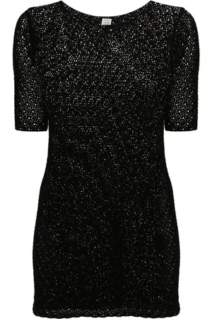 Totême Suéter transparente con cuello bardot