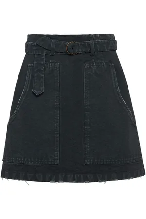 Prada Falda corta de mezclilla acampanada