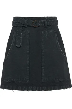 Prada Falda corta de mezclilla acampanada