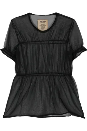UMA WANG Blusa traslúcida con detalle de costura