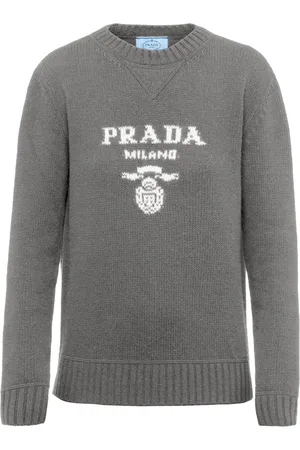 Prada Suéter de cachemira con logo en intarsia