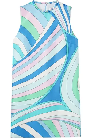 Puccini Vestido de seda corto con estampado Iride