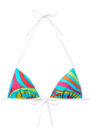 Puccini Top de bikini con estampado Marmo