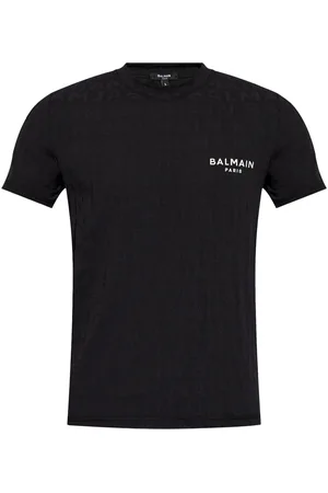Balmain Playera con cuello redondo y logo estampado