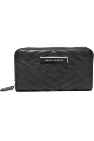 Armani Exchange Cartera capitonada con placa del logo