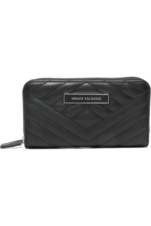 Armani Exchange Cartera capitonada con placa del logo