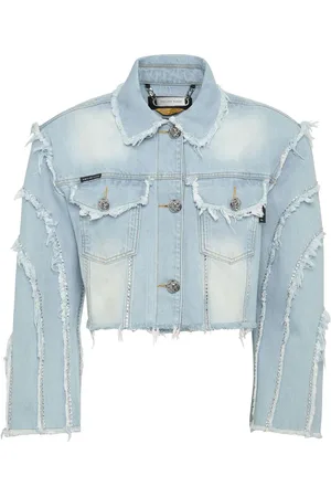 Philipp Plein Chamarra corta de mezclilla