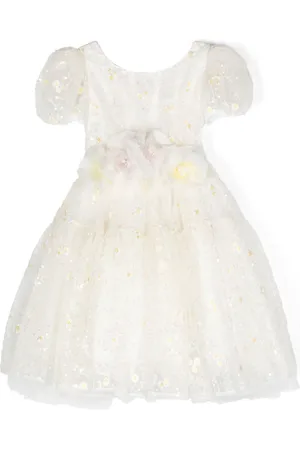 MONNALISA Vestido corto con aplique de flor