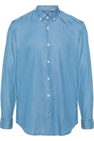 HUGO BOSS Camisa de tejido cambray con botones