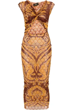 Etro Vestido largo con estampado gráfico