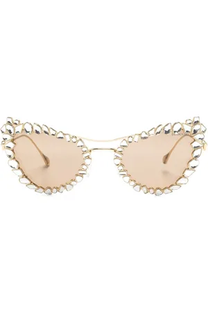 Swarovski Lentes de sol con armazón cat eye y detalles de cristal