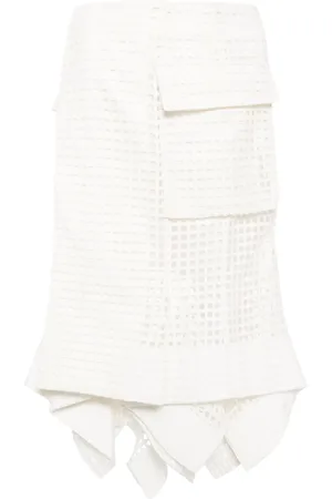 SACAI Falda midi con motivo de mascada