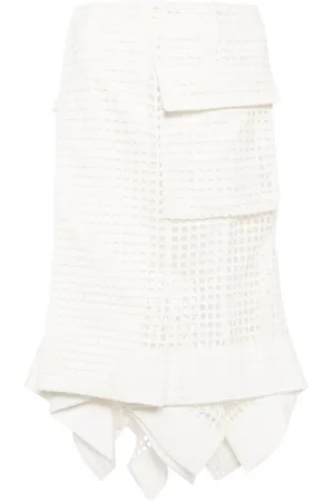SACAI Falda midi con motivo de mascada