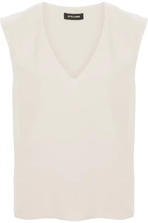 Styland Blusa de crepé sin mangas