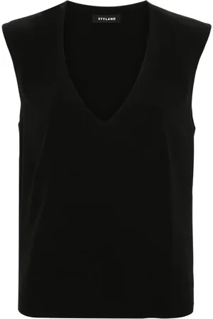 Styland Blusa de crepé sin mangas
