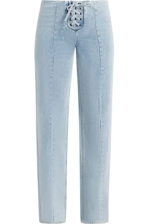 ROTATE Jeans rectos con detalle de agujetas