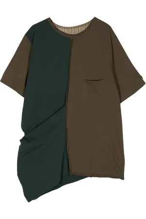 ZIGGY CHEN Playera asimétrica con diseño color block