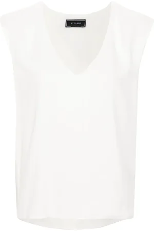 Styland Blusa de crepé sin mangas