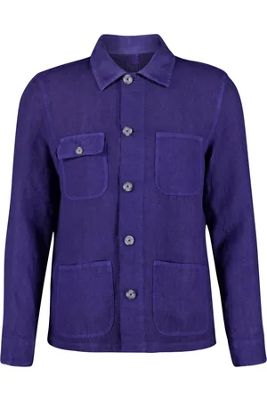 120% Lino Sobrecamisa con cuello italiano