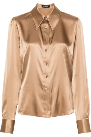 Styland Camisa satinada con cuello oversize