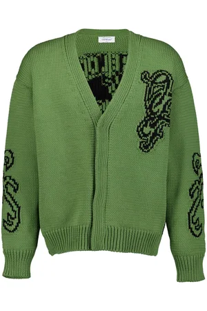 OFF-WHITE Cárdigan tejido en intarsia con cuello en V