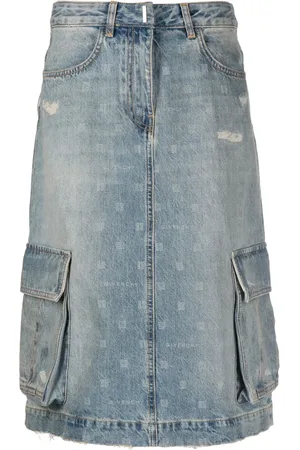 Givenchy Falda de mezclilla con monograma estampado