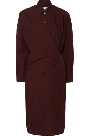 LEMAIRE Vestido camisero midi con diseño asimétrico