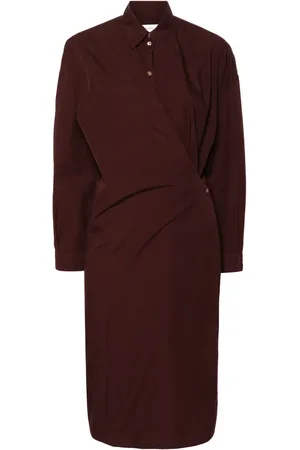 LEMAIRE Vestido camisero midi con diseño asimétrico