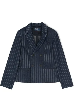 Ralph Lauren Blazer de mezclilla con estampado a rayas diplomática