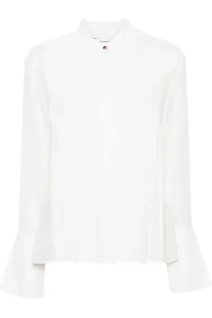 GENNY Camisa de seda plisada