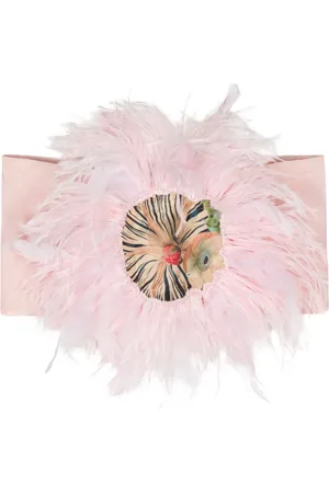Cynthia Rowley Top estilo bandeau con detalle de pluma