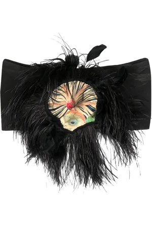 Cynthia Rowley Top estilo bandeau con detalle de pluma